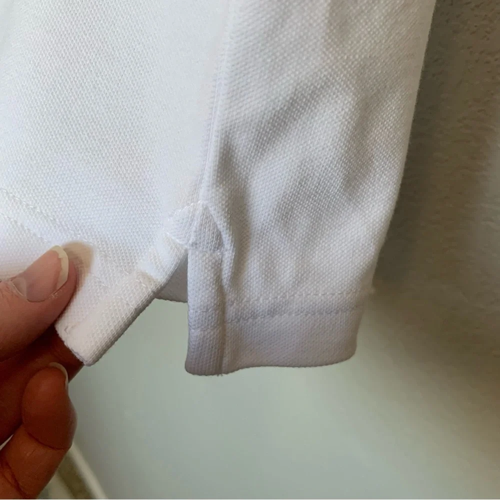 J Crew Factory Mens XXL White Flex Pique Polo Shirt Short Sleeve FLAWS
